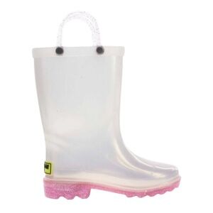 Western Chief Toddler Baby Girl Pearlized Glitter Light Up Rain Boots Size 6 C